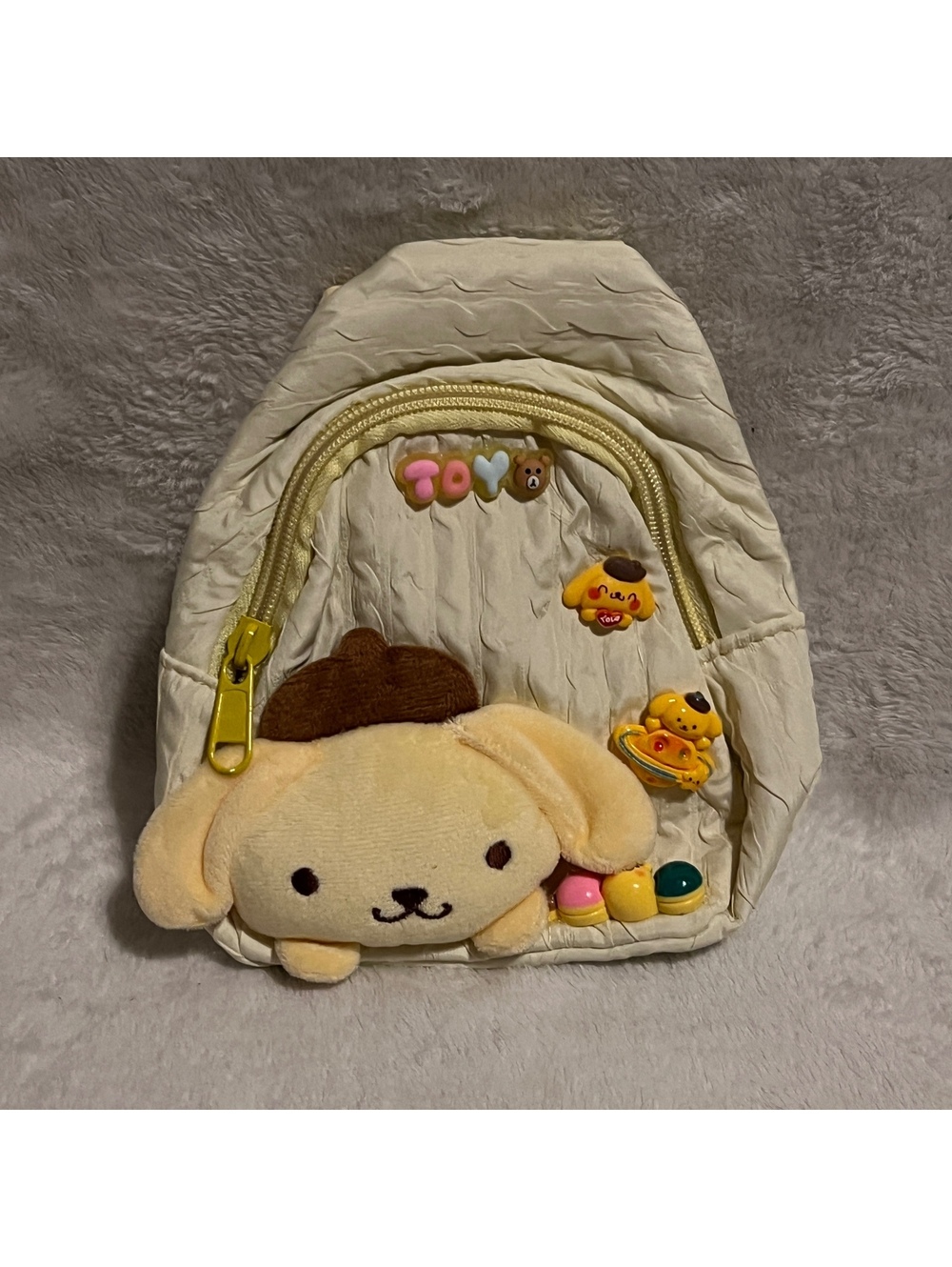 Pompompurin plush front mini backpack
